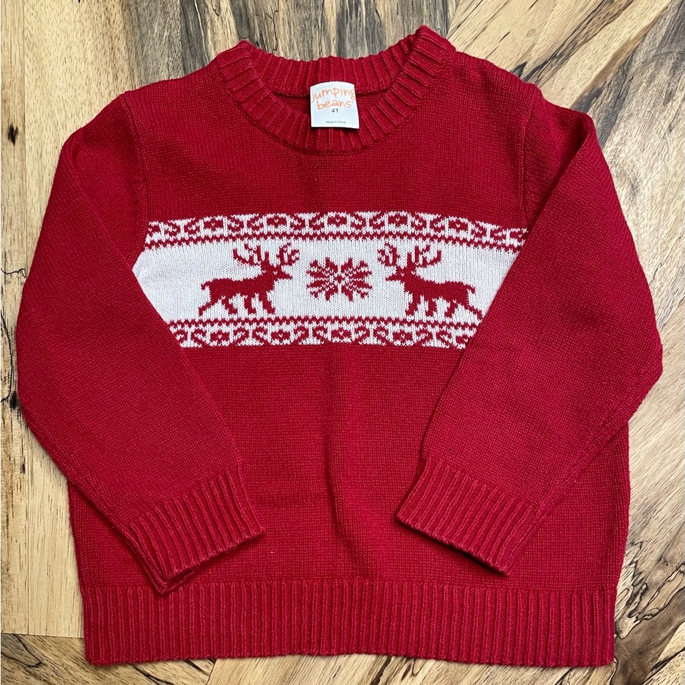 Red Christmas Sweater Boys Size 4T